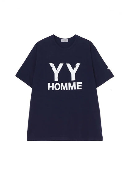【Yohji Yamamoto POUR HOMME - ヨウジヤマモト プールオム】PRODUCT DYEING YYH PT SHORT SLEEVE T(Tシャツ/ネイビー)