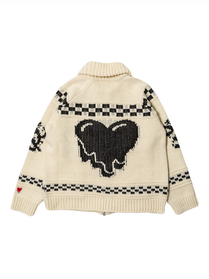 【EMOTIONALLY UNAVAILABLE - エモーショナリー アンアベイラブル】EU LATIN KNIT JACKET / IVORY  (ニット/アイボリー)