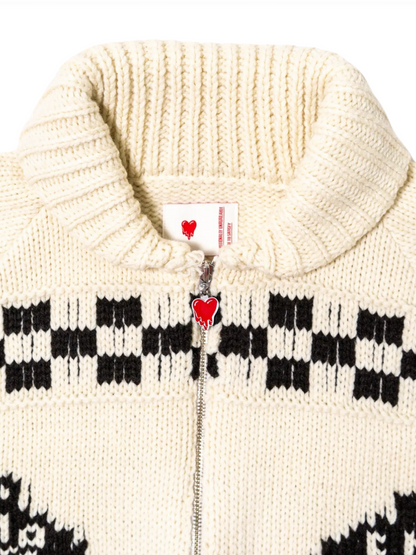 【EMOTIONALLY UNAVAILABLE - エモーショナリー アンアベイラブル】EU LATIN KNIT JACKET / IVORY  (ニット/アイボリー)