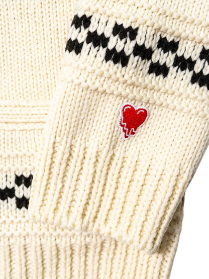 【EMOTIONALLY UNAVAILABLE - エモーショナリー アンアベイラブル】EU LATIN KNIT JACKET / IVORY  (ニット/アイボリー)