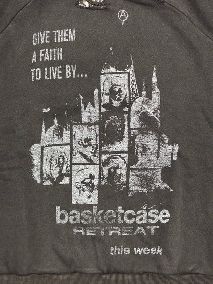 【BASKETCASE  - バスケットケース】RETREAT REPAIRED CREWNECK / VINTAGE BLACK (スウェット/ヴィンテージブラック)