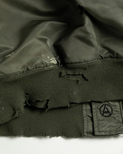 【ANACHRONORM - アナクロノーム】AN395 DIRTY NYLON MA-1 / OLIVE (ジャケット/オリーブ)