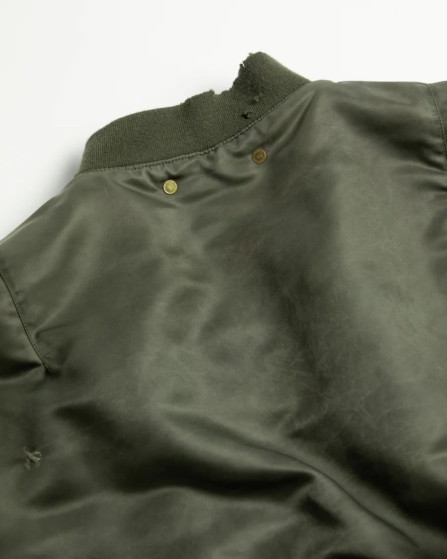 【ANACHRONORM - アナクロノーム】AN395 DIRTY NYLON MA-1 / OLIVE (ジャケット/オリーブ)