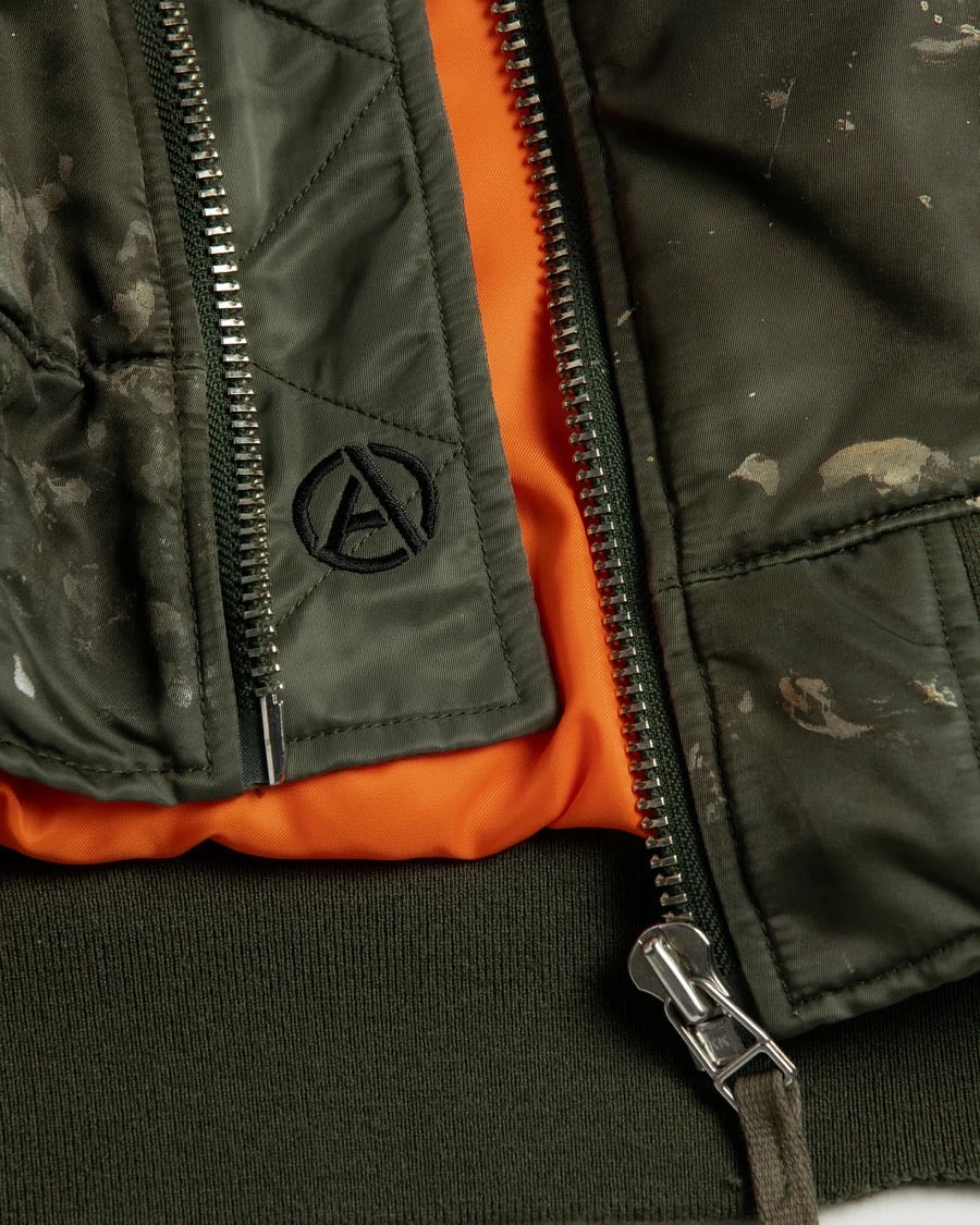 ANACHRONORM - アナクロノーム】AN395 DIRTY NYLON MA-1 / OLIVE