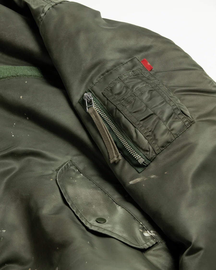 【ANACHRONORM - アナクロノーム】AN395 DIRTY NYLON MA-1 / OLIVE (ジャケット/オリーブ)