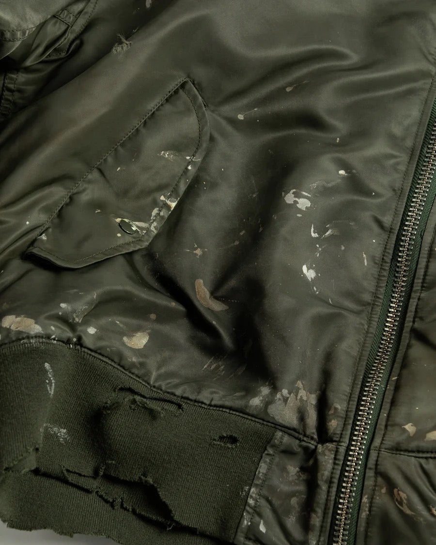 【ANACHRONORM - アナクロノーム】AN395 DIRTY NYLON MA-1 / OLIVE (ジャケット/オリーブ)