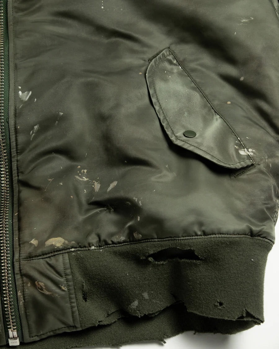 【ANACHRONORM - アナクロノーム】AN395 DIRTY NYLON MA-1 / OLIVE (ジャケット/オリーブ)