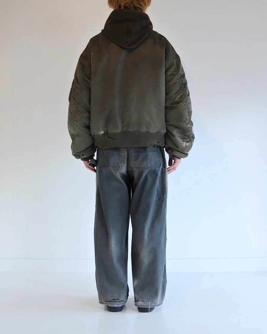 【ANACHRONORM - アナクロノーム】AN395 DIRTY NYLON MA-1 / OLIVE (ジャケット/オリーブ)