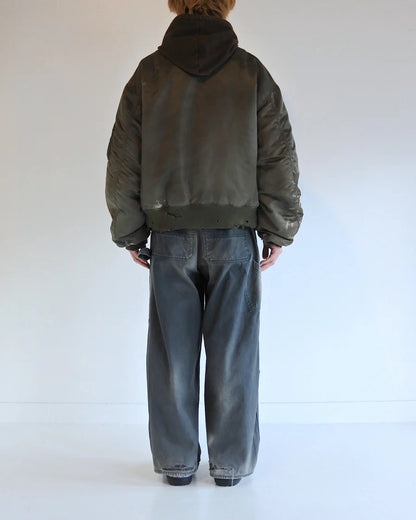 【ANACHRONORM - アナクロノーム】AN395 DIRTY NYLON MA-1 / OLIVE (ジャケット/オリーブ)