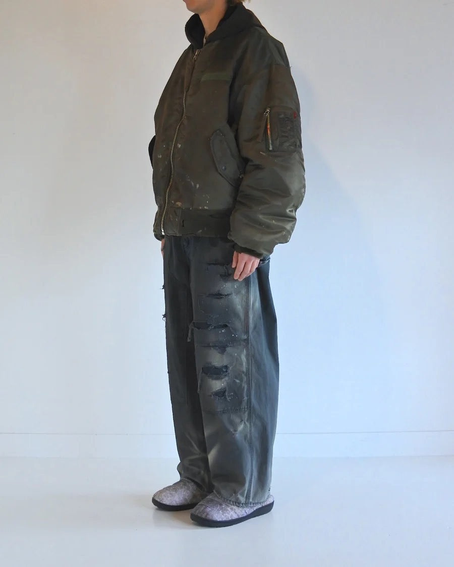 【ANACHRONORM - アナクロノーム】AN395 DIRTY NYLON MA-1 / OLIVE (ジャケット/オリーブ)