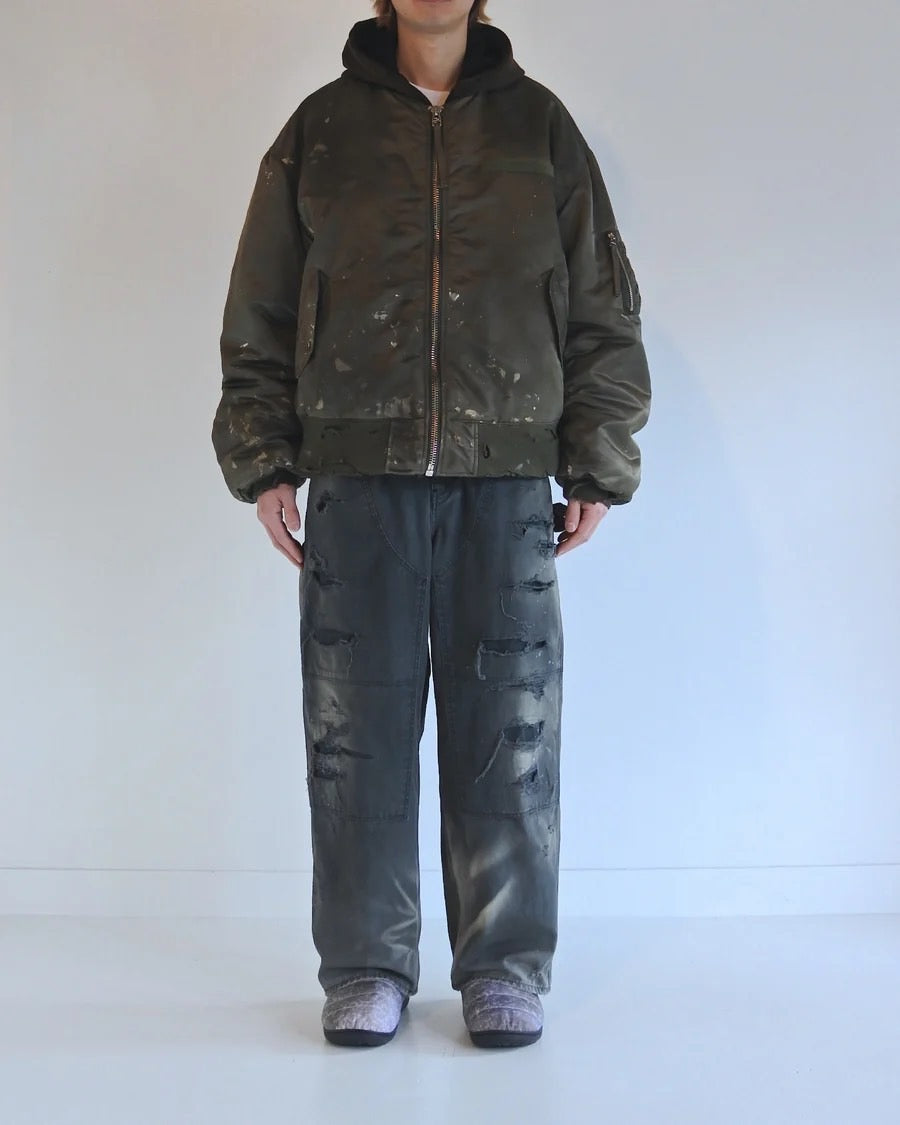 【ANACHRONORM - アナクロノーム】AN395 DIRTY NYLON MA-1 / OLIVE (ジャケット/オリーブ)