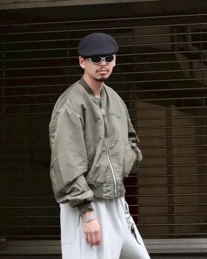 【ANACHRONORM - アナクロノーム】AN395 DIRTY NYLON MA-1 / OLIVE (ジャケット/オリーブ)