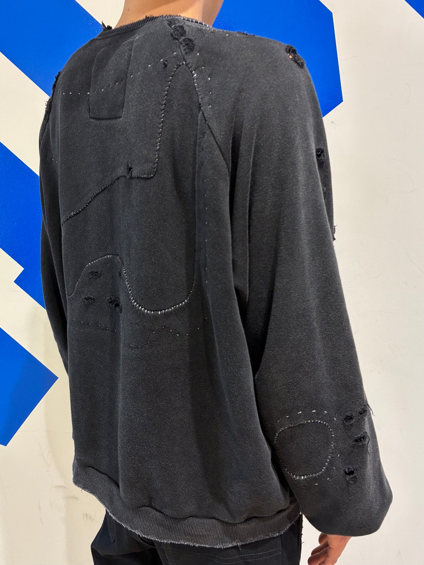 【BASKETCASE  - バスケットケース】RETREAT REPAIRED CREWNECK / VINTAGE BLACK (スウェット/ヴィンテージブラック)