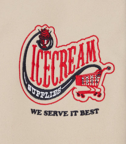 【ICE CREAM - アイスクリーム】CHECKOUT VAESITY JACKET / ECRU.BLUE (ジャケット/エクリュ/ブルー)