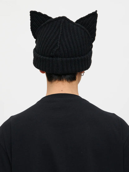【Charles Jeffrey Loverboy - チャールズ ジェフリー ラバーボーイ】CHUNKY EARS BEANIE / BLACK ECRU (ビーニー/ブラックエクリュ)