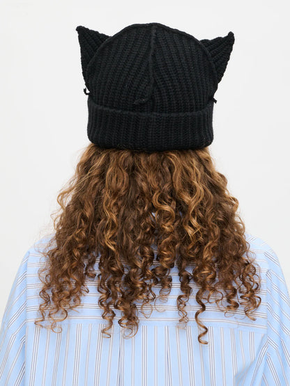 【Charles Jeffrey Loverboy - チャールズ ジェフリー ラバーボーイ】CHUNKY EARS BEANIE / BLACK (ビーニー/ブラック)
