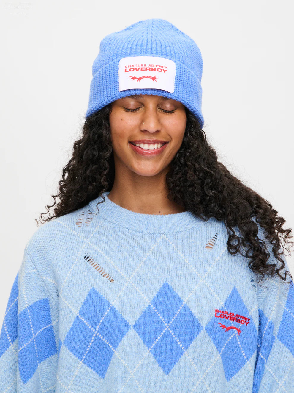 【Charles Jeffrey Loverboy - チャールズ ジェフリー ラバーボーイ】CHUNKY RIB BEANIE / BLUE (ビーニー/ブルー)