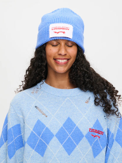 【Charles Jeffrey Loverboy - チャールズ ジェフリー ラバーボーイ】CHUNKY RIB BEANIE / BLUE (ビーニー/ブルー)