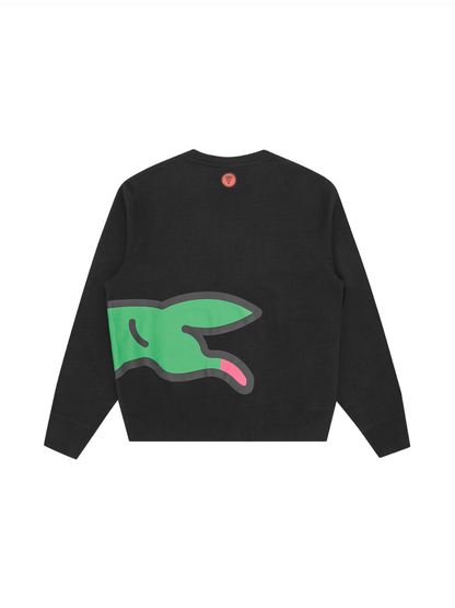 【ICE CREAM - アイスクリーム】 JUMBO RUNNING DOG CREWNECK（スウェット/ブラック)