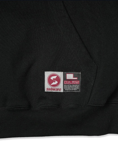 【SUBWARE - サブウェア】STASH PIEACE ＋ TRAINCAR HOODIE / BLACK (フーディ/ブラック)