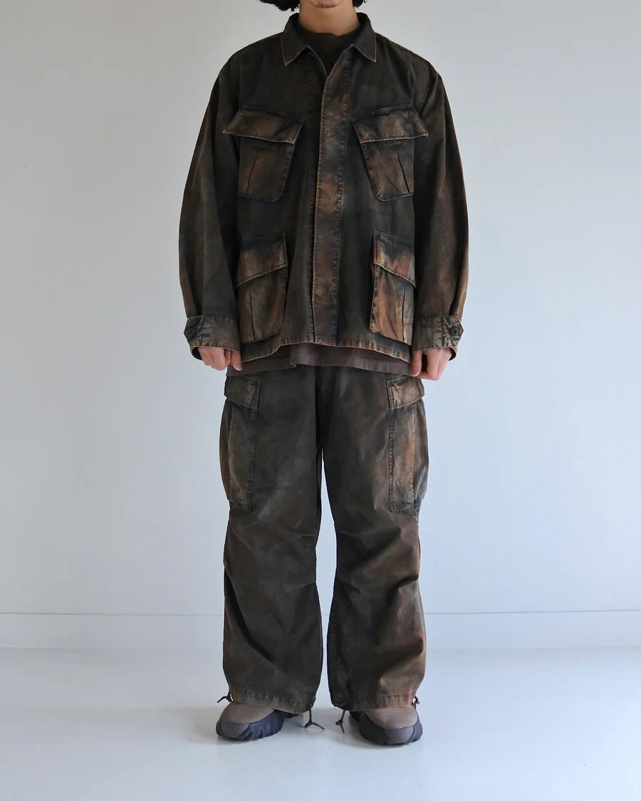 【ANACHRONORM - アナクロノーム】AN374-B SULFUR DYED RIPSTOP REALTREE FATIGUE JACKET / SULFUR BLACK (ジャケット/サルファーブラック)
