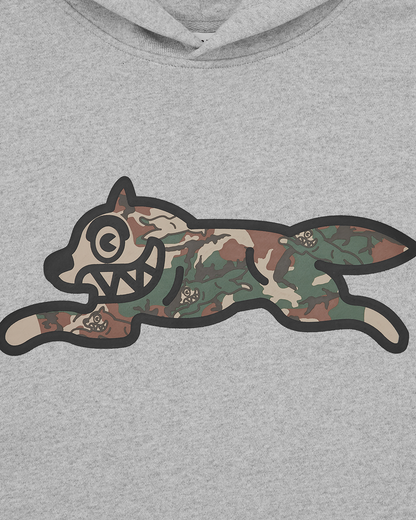 【ICE CREAM - アイスクリーム】WOODLAND CAMO RUNNING DOG POPOVER HOOD / HEATHER GREY (フーディ/ヘザーグレー)