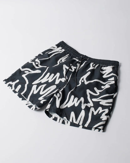 【by Parra - バイパラ】BIRDS FLY FREE SWIM SHORTS / BLACK (ショーツ/ブラック)