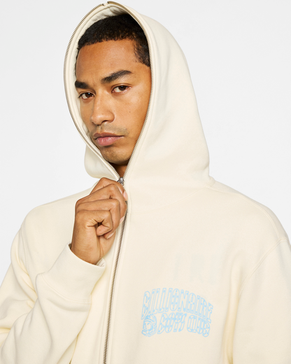 【Billionaire Boys Club-ビリオネアボーイズクラブ】 BB SMALL CURVE ZIP FRONT HOODIE / WINTER WHITE (フーディー/ウィンターホワイト)