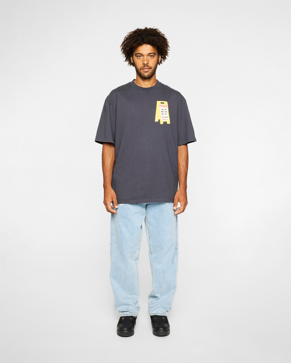 【ICE CREAM - アイスクリーム】AISLE CLOSED OVERSIZED T-SHIRT / CHARCOAL ART (Tシャツ/チャコールアート)