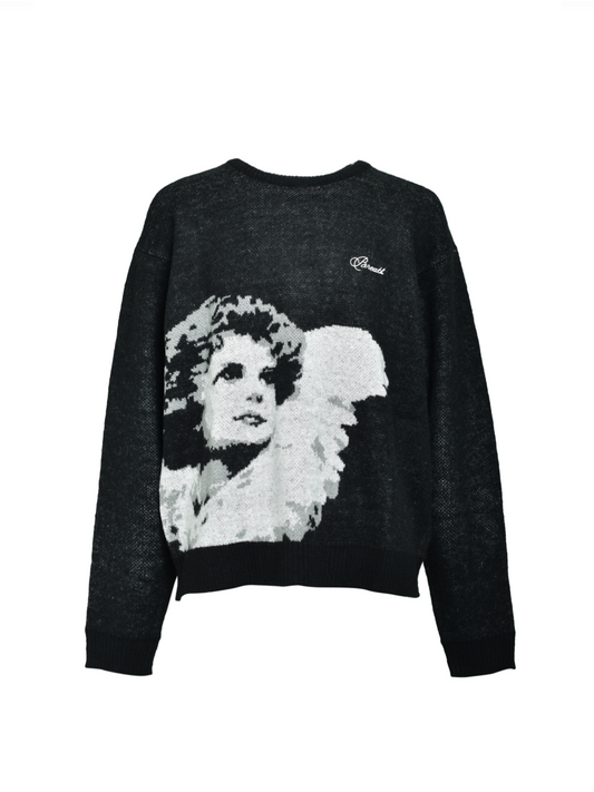 【BREATH - ブレス】  ANGEL SCRIPT LOGO MOHAIR KNIT / BLACK （ニット/ブラック)