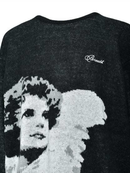 【BREATH - ブレス】  ANGEL SCRIPT LOGO MOHAIR KNIT / BLACK （ニット/ブラック)