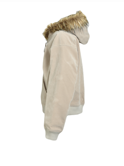 【BREATH - ブレス】  FAUX LEATHER FUR HOODED JACKET / BEIGE （ジャケット/ベージュ)