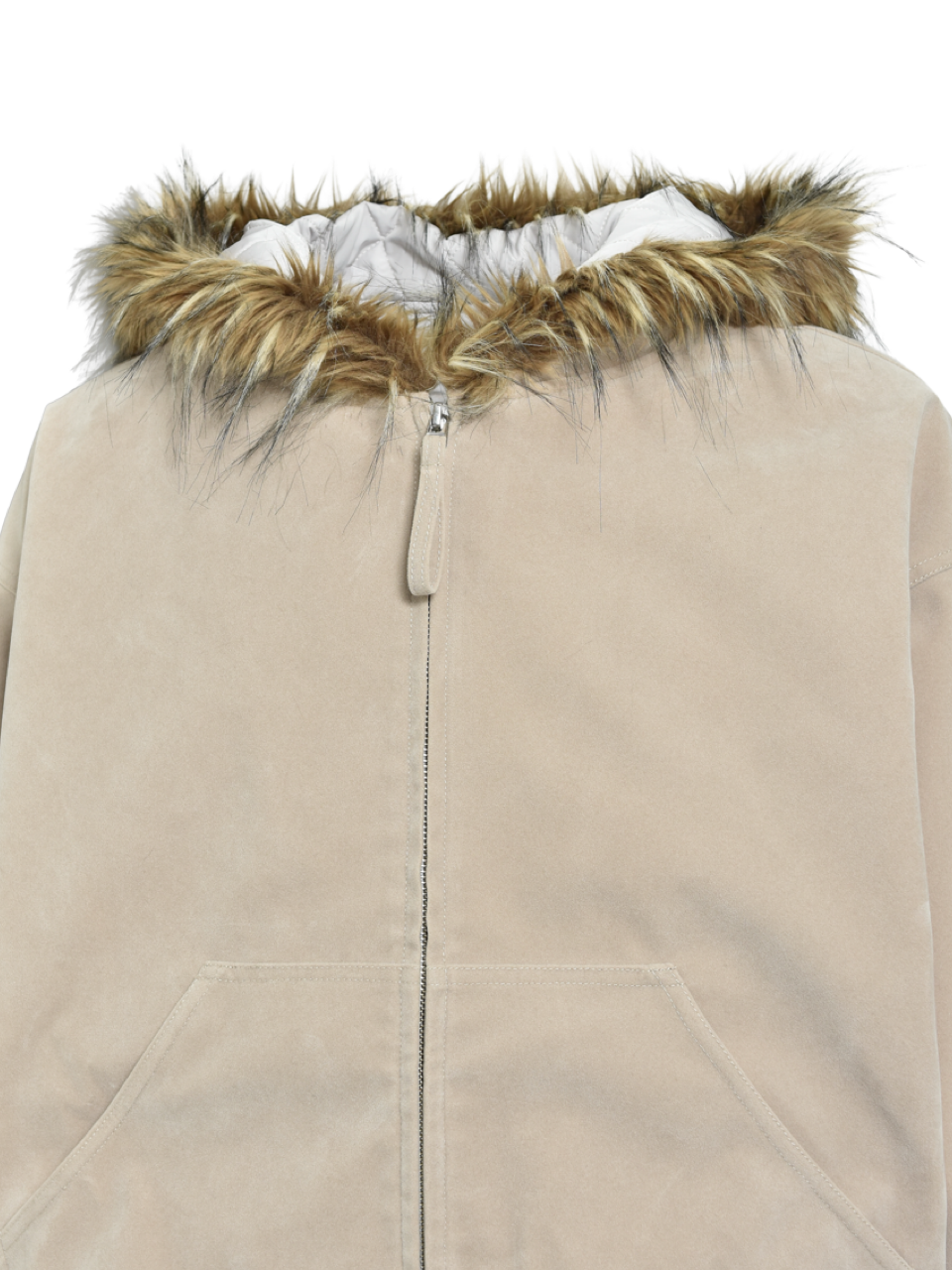 【BREATH - ブレス】  FAUX LEATHER FUR HOODED JACKET / BEIGE （ジャケット/ベージュ)
