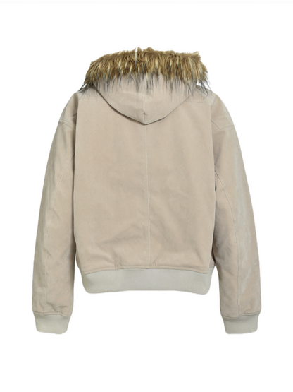 【BREATH - ブレス】  FAUX LEATHER FUR HOODED JACKET / BEIGE （ジャケット/ベージュ)