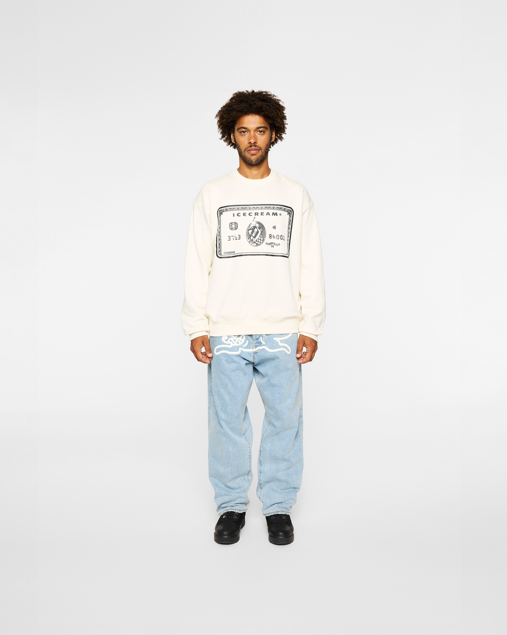 【ICE CREAM - アイスクリーム】CARD CREWNECK SWEATSHIRT / ANTIQUE WHITE (スウェット/アンティークホワイト)