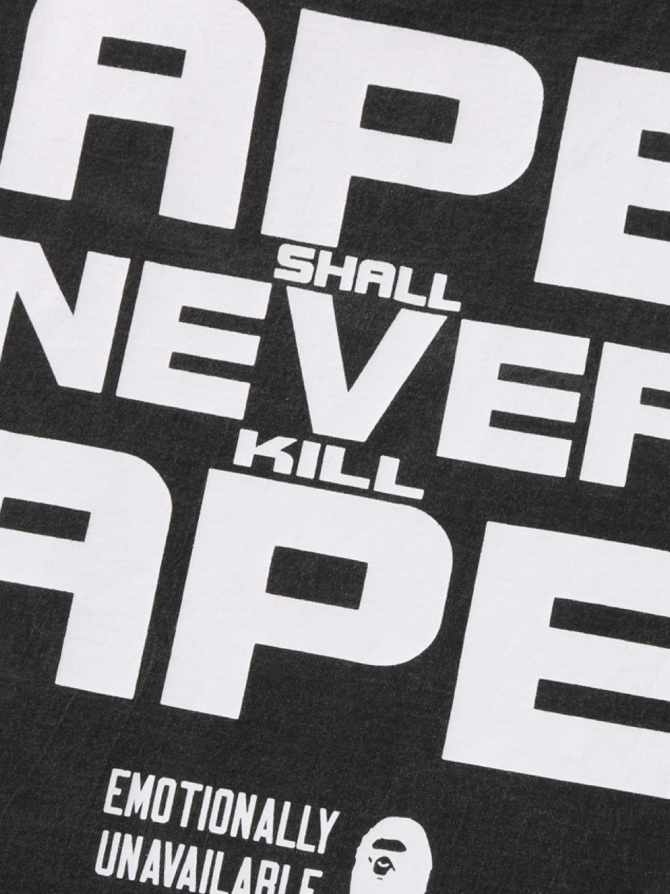 【EMOTIONALLY UNAVAILABLE - エモーショナリー アンアベイラブル】EU BAPE FACE SS TEE BLACK (Tシャツ/ブラック)