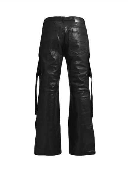 BREATH ブラック カーゴパンツ BREATH - ブレス】 COATING BOOTCUT CARGO PANTS / BLACK