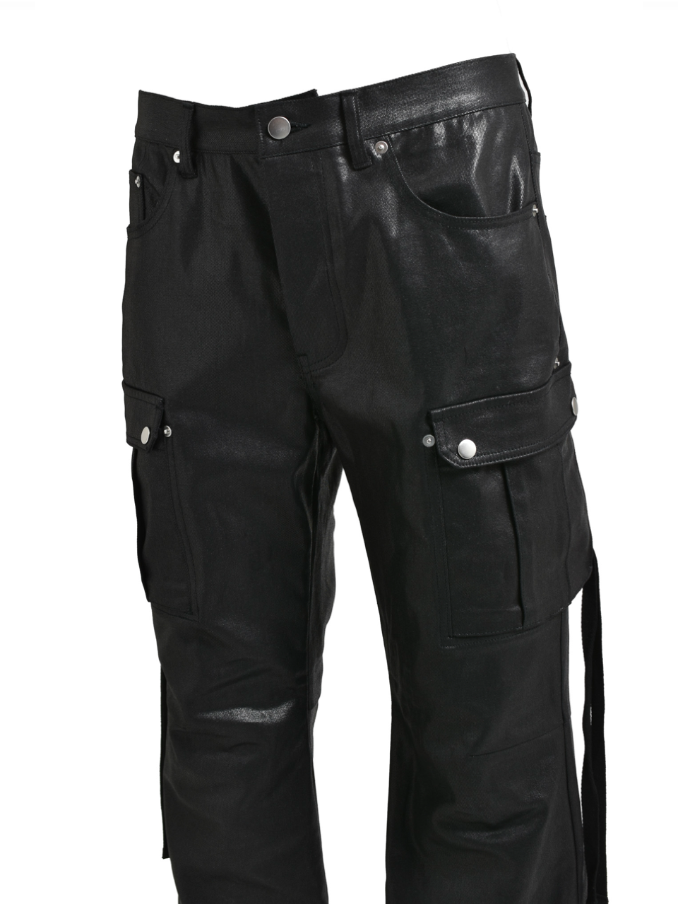 BREATH ブラック カーゴパンツ BREATH - ブレス】 COATING BOOTCUT CARGO PANTS / BLACK
