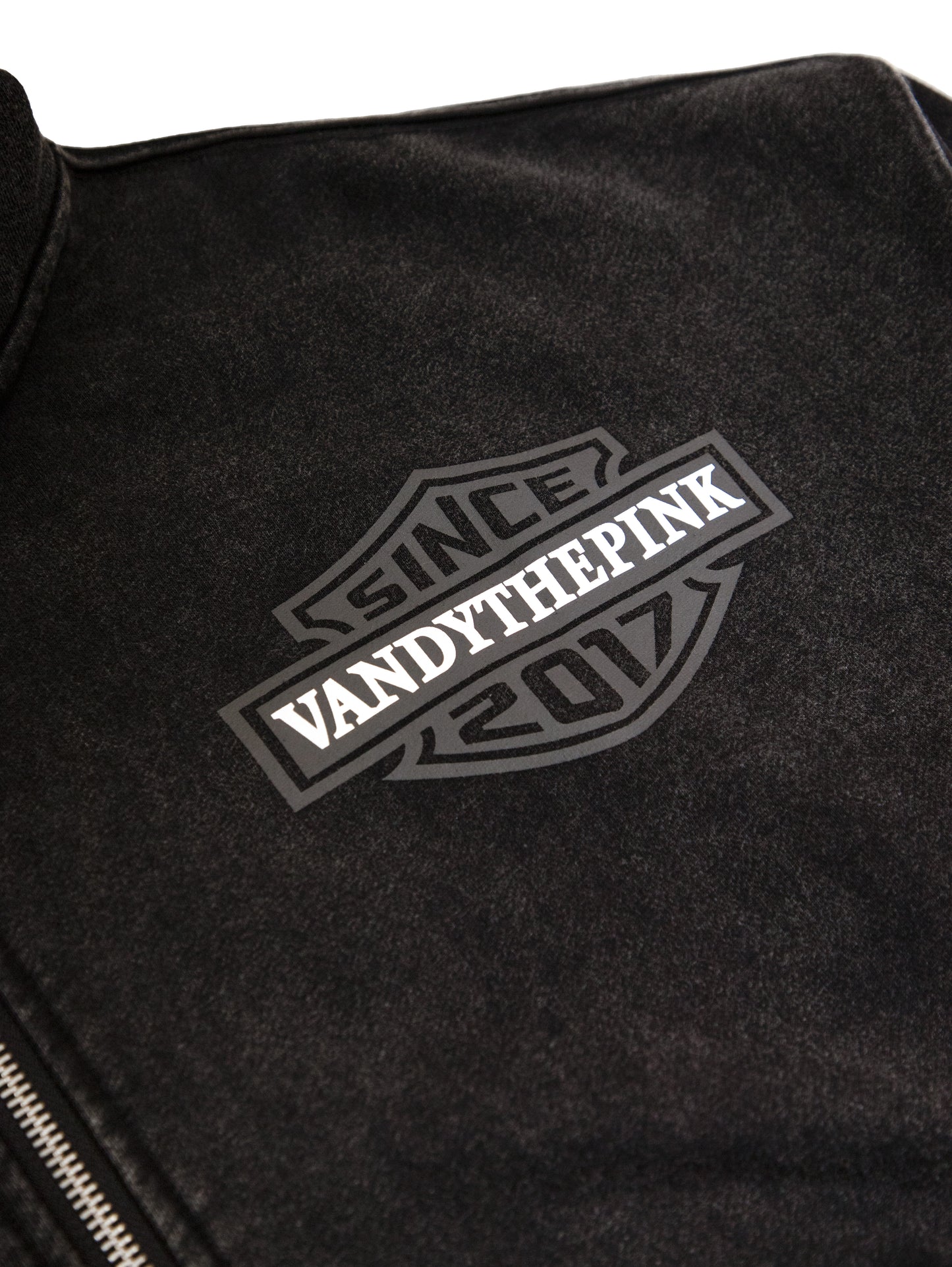 【VANDY THE PINK - ヴァンディー・ザ・ピンク】FLAME FLOWER BALL ZIP UP / BLACK (フーディー/ブラック)