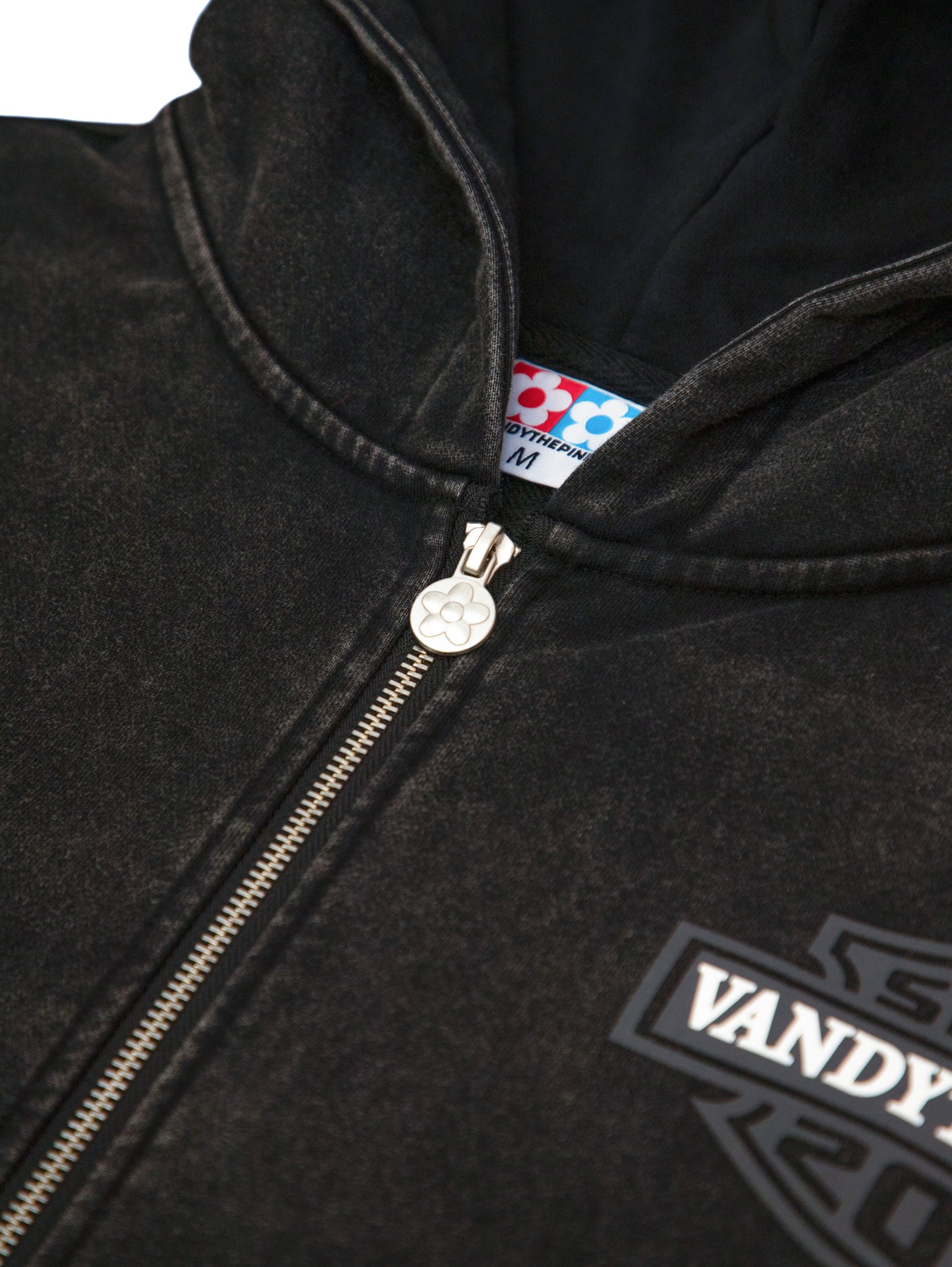【VANDY THE PINK - ヴァンディー・ザ・ピンク】FLAME FLOWER BALL ZIP UP / BLACK (フーディー/ブラック)