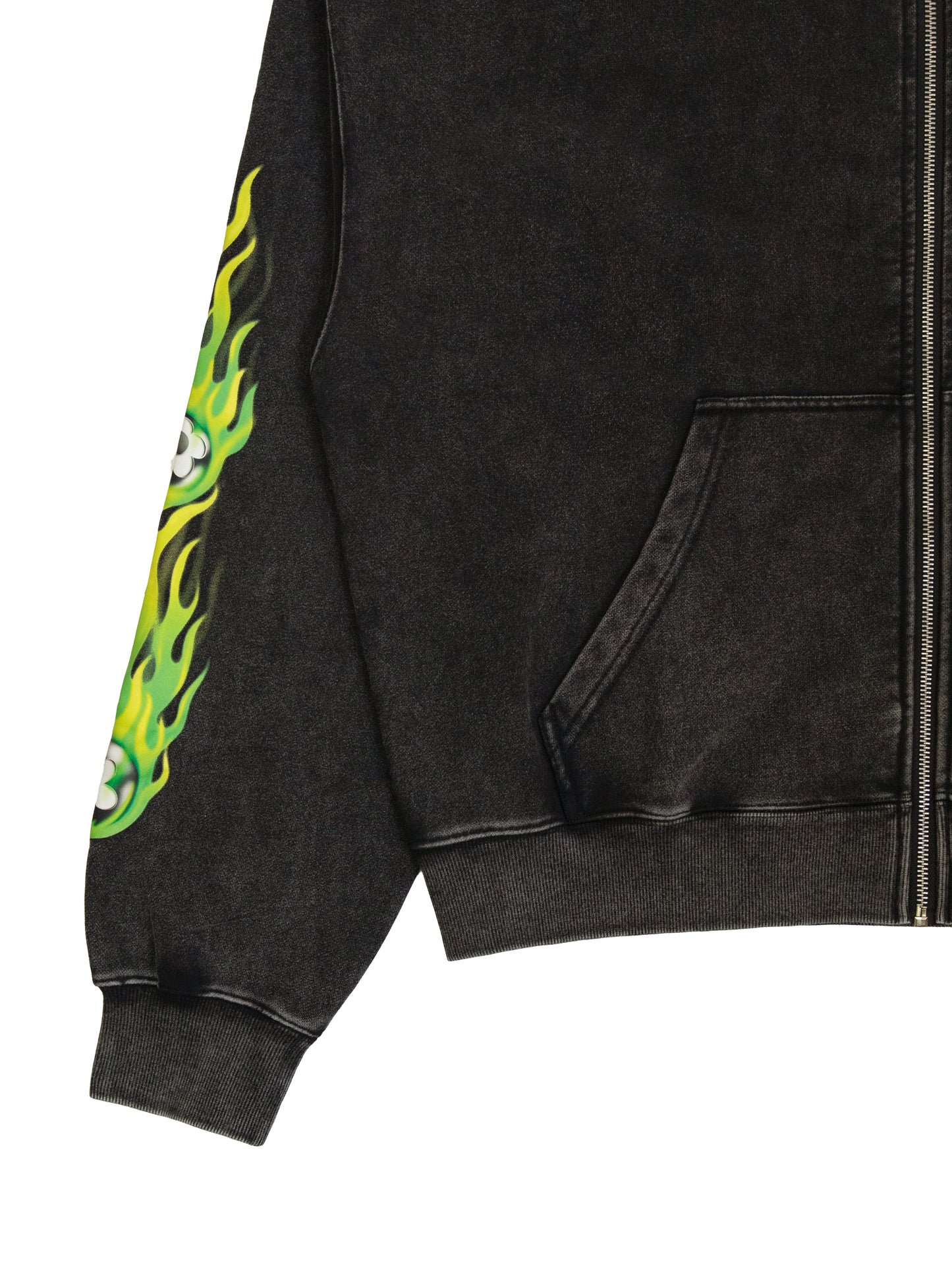 【VANDY THE PINK - ヴァンディー・ザ・ピンク】FLAME FLOWER BALL ZIP UP / BLACK (フーディー/ブラック)