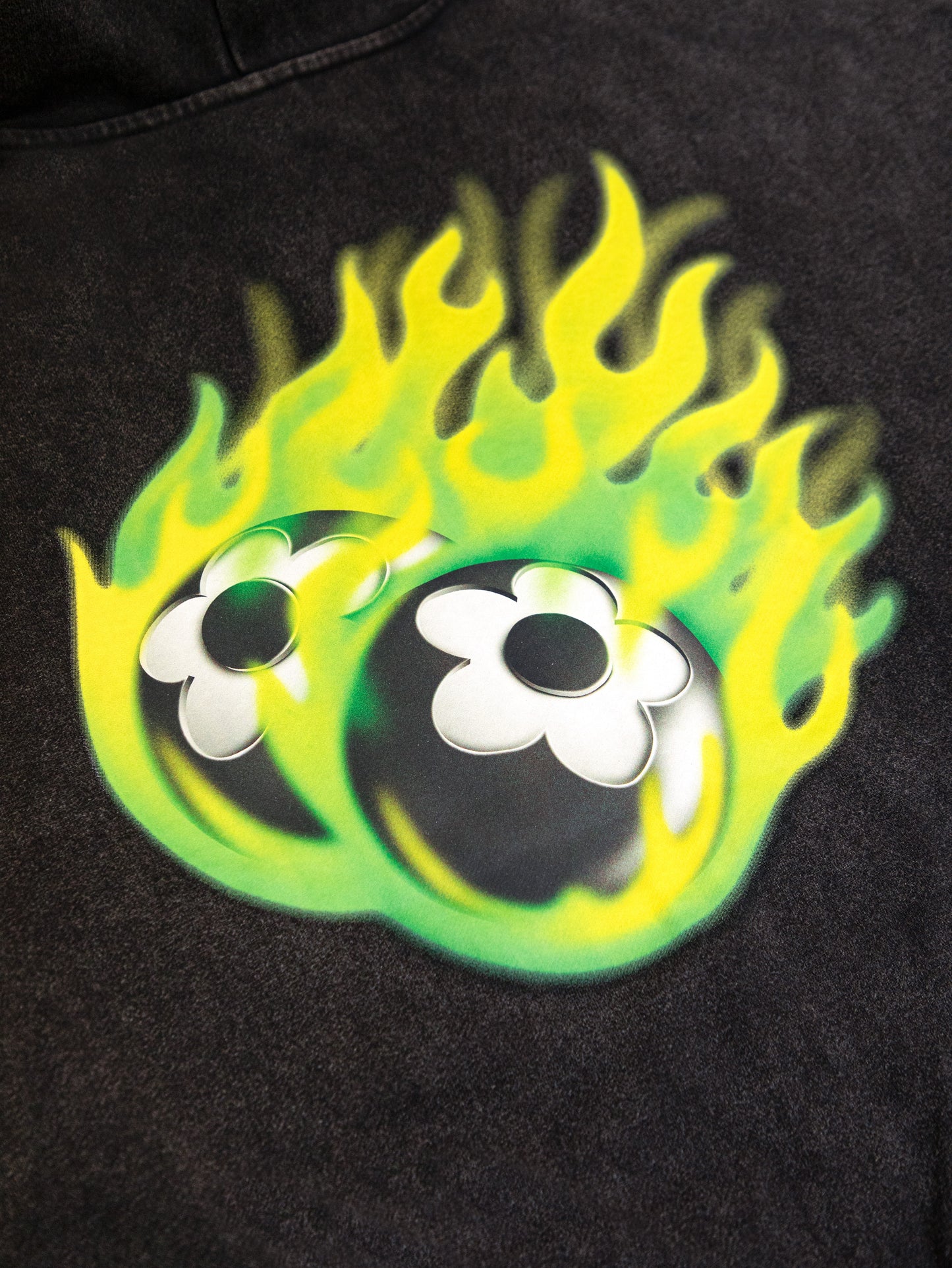 【VANDY THE PINK - ヴァンディー・ザ・ピンク】FLAME FLOWER BALL ZIP UP / BLACK (フーディー/ブラック)