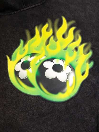 【VANDY THE PINK - ヴァンディー・ザ・ピンク】FLAME FLOWER BALL ZIP UP / BLACK (フーディー/ブラック)