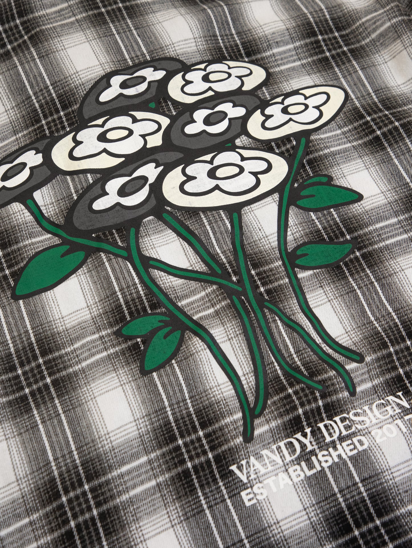 【VANDY THE PINK - ヴァンディー・ザ・ピンク】GREY FLOWER FLANNEL / GREY (シャツ/グレー)