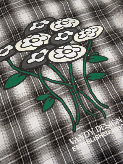 【VANDY THE PINK - ヴァンディー・ザ・ピンク】GREY FLOWER FLANNEL / GREY (シャツ/グレー)