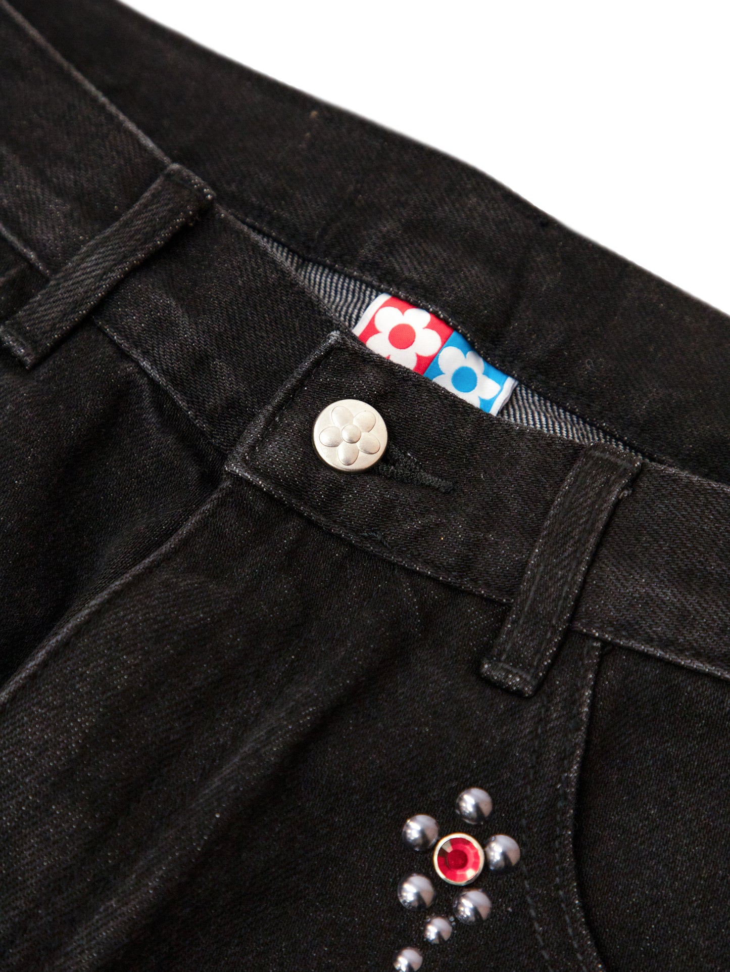 【VANDY THE PINK - ヴァンディー・ザ・ピンク】COTTON TWILL STUD PANTS / BLACK (パンツ/ブラック)