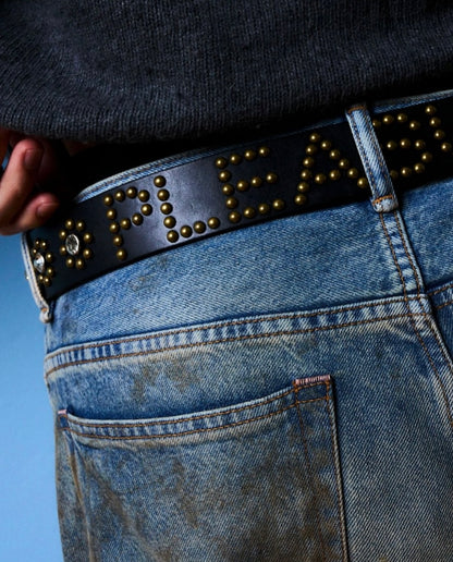 【PLEASURES - プレジャーズ】STUDDED BELT / BLACK (ベルト/ブラック)