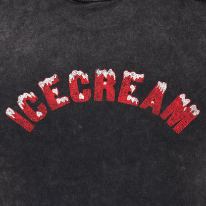 【ICE CREAM - アイスクリーム】DAMAGE COTTON T-SHIRT / BLACK (S/S/ブラック)