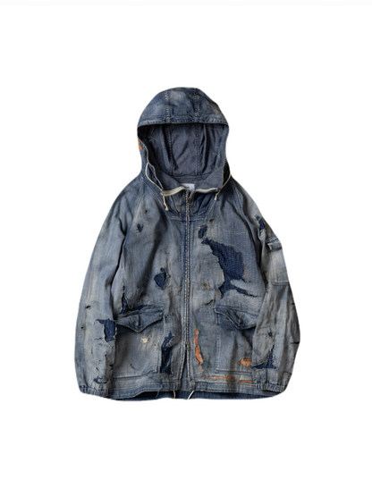 【ANACHRONORM - アナクロノーム】AN340-R DUAL DENIM REMAKED FULLZIP PARKA  / INDIGO (パーカー/インディゴ)