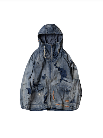 【ANACHRONORM - アナクロノーム】AN340-R DUAL DENIM REMAKED FULLZIP PARKA  / INDIGO (パーカー/インディゴ)